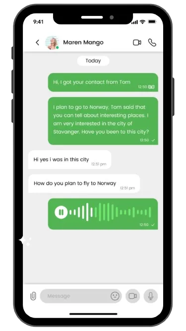 Users can Chat openly without sharing a number.